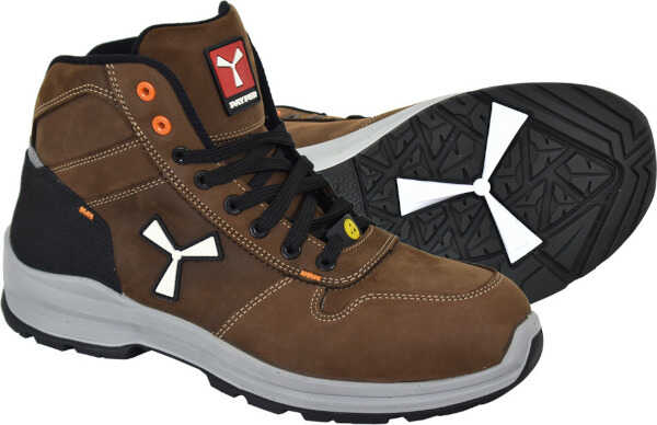 Payper GET FORCE MID S3 ESD SRC Καφέ Μποτάκια Ασφαλείας Πίσω-Μπρος Όψη